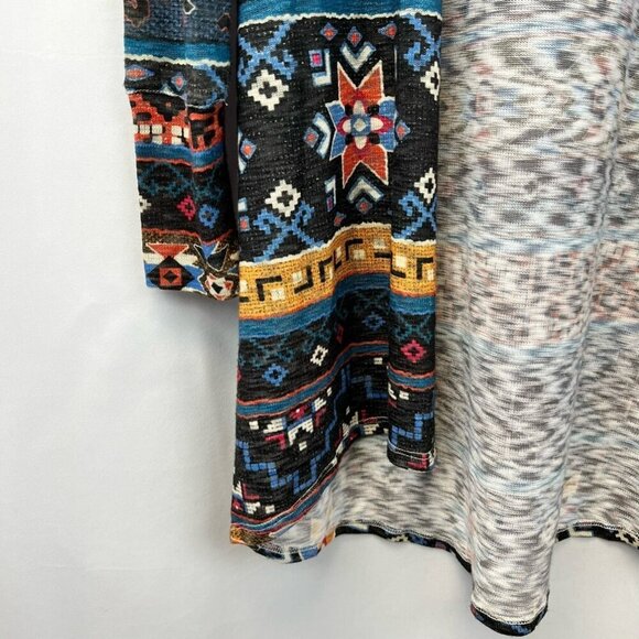 Eyeshadow Womens Cardigan Sweater Multicolor Southwestern Open Front Flyaway S - Picture 8 of 11
